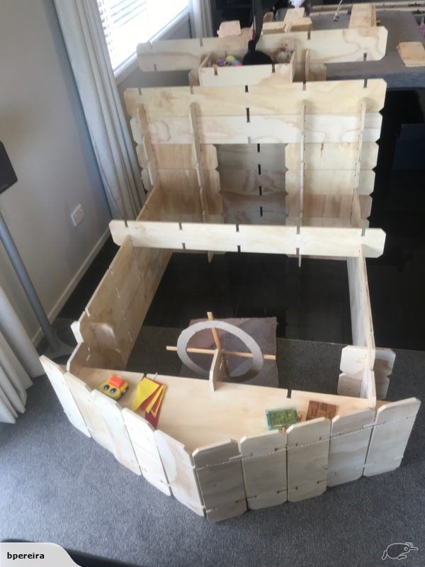 A ship built from Play Planks